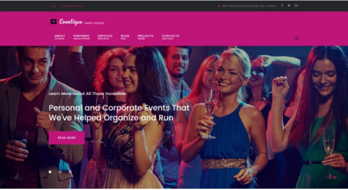 Eventique - events company WordPress Theme