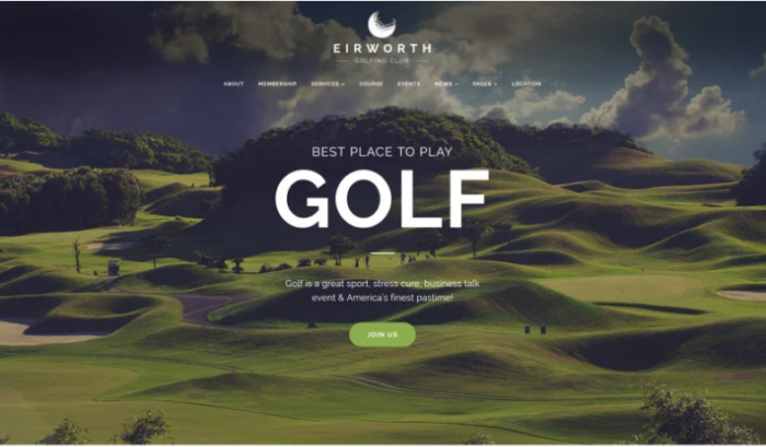 Eirworth - Golfing Club Responsive WordPress Theme