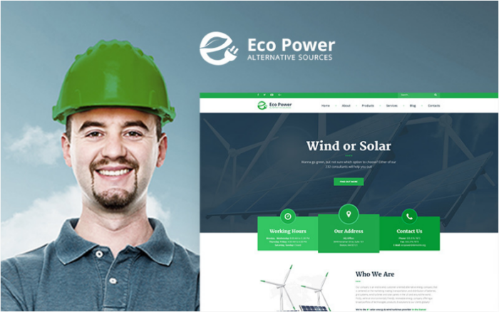 EcoPower - Alternative Power & Solar Energy WordPress Theme