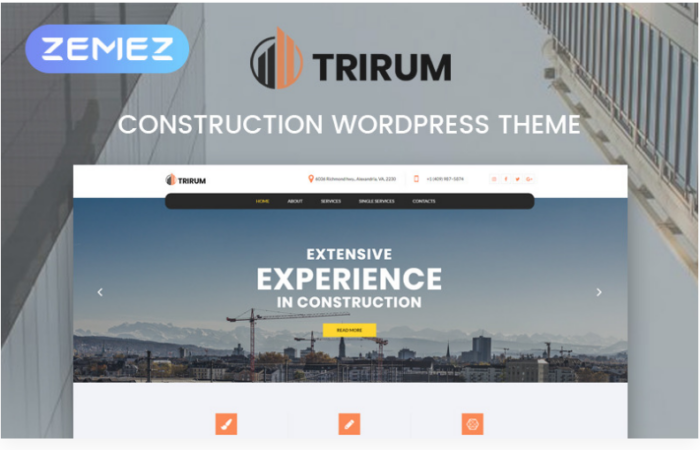 Trirum - Construction Multipurpose Modern Elementor WordPress Theme
