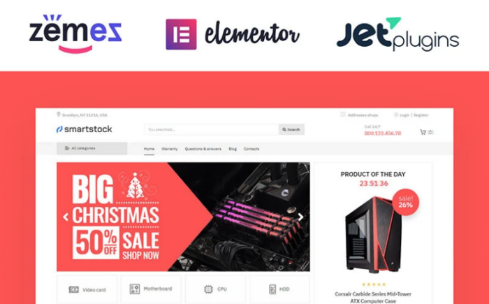Smartstock - Electronics ECommerce Classic Elementor WooCommerce Theme