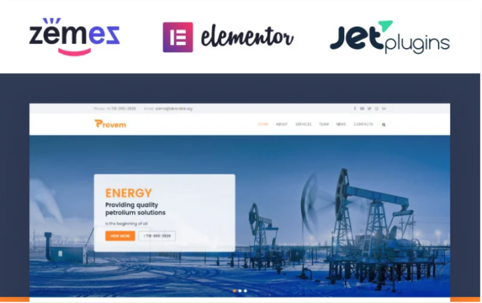 Provem - Reliable And Solid Energy WordPress Theme