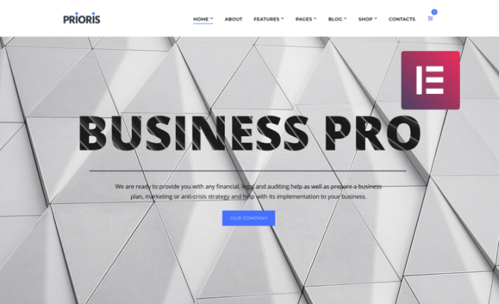 Prioris - Consulting Agency Elementor WordPress Theme