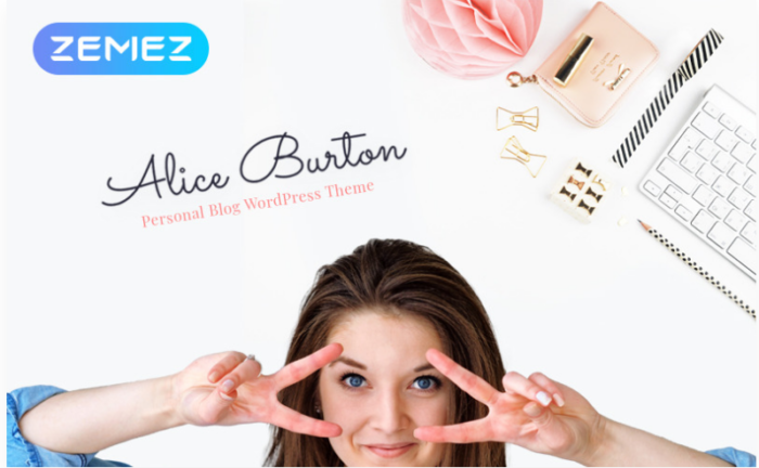AliceBurton - Personal Blog Elementor WordPress Theme
