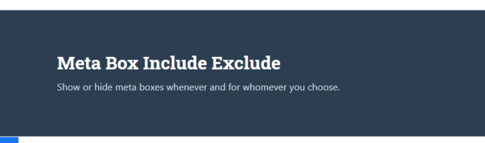 Meta Box Include Exclude 1.0.13
