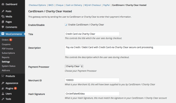 WooCommerce CardStream / Charity Clear 2.2.2