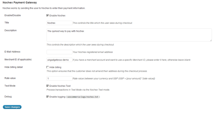 WooCommerce Nochex UK Gateway 1.1.0