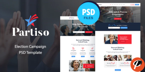 Partiso Political Party PSD Template