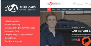 Auril Car Mechanic Workshop HTML Template
