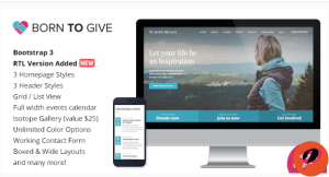Born To Give Charity Crowdfunding Responsive HTML5 Template