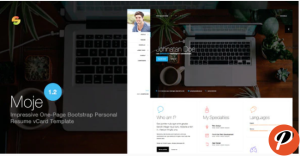 Moje. Responsive Bootstrap Personal Resume vCard