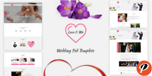 Love We Wedding PSD Template