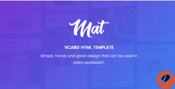 Mat vCard Resume Template