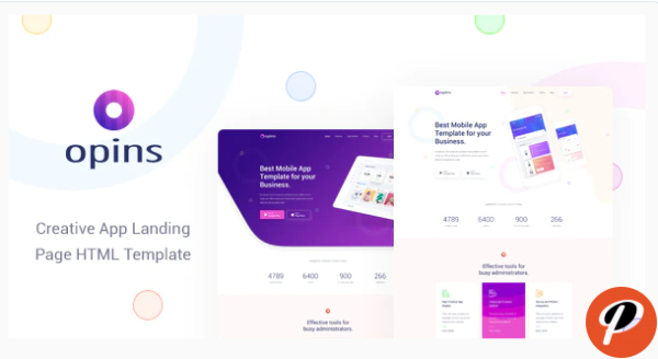 Opins Creative App Landing Page HTML Template