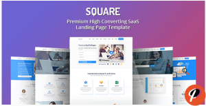 Square Premium High Converting SaaS Landing Page Template