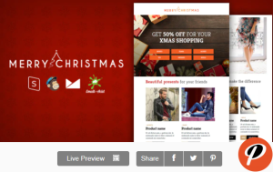 XMAS E commerce Responsive Email Template with MailChimp Editor StampReady Online Builder