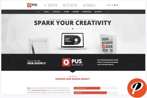 Opus Business Website PSD Template