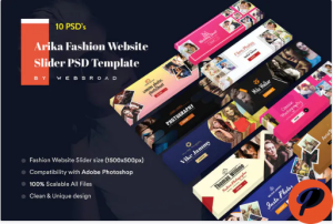 Arika Fashion Website Slider PSD Template
