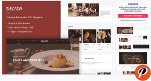Delish Creative Restaurant Website PSD Theme