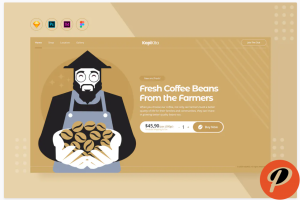 DailyUI.V30 Coffee Shop Website Landing Template