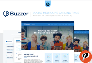 Buzzer Social Media Landing Page PSD HTML