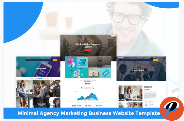 Minimal Agency Marketing Business Website Template