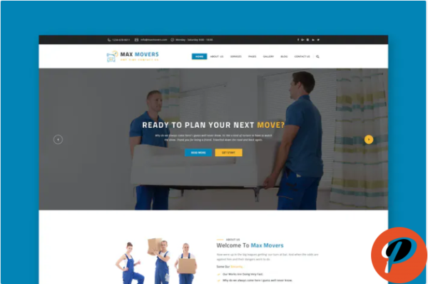 Movers Website PSD Template