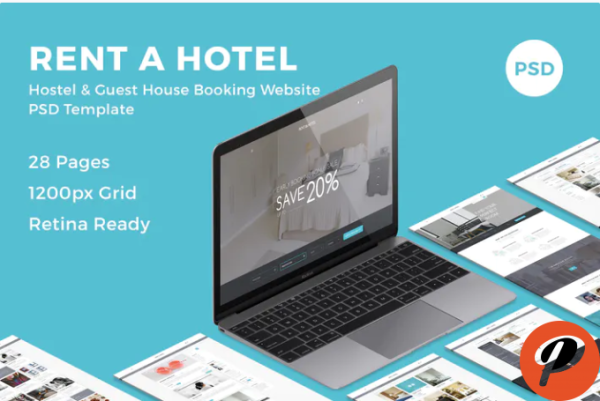 Rent a Hotel Booking Website PSD Template