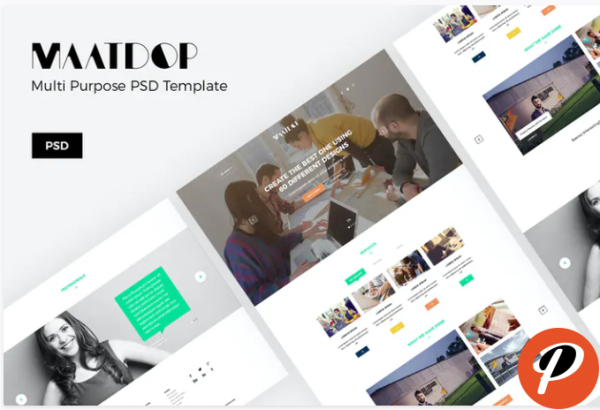 Maatdop – Minimal Design Website PSD Template