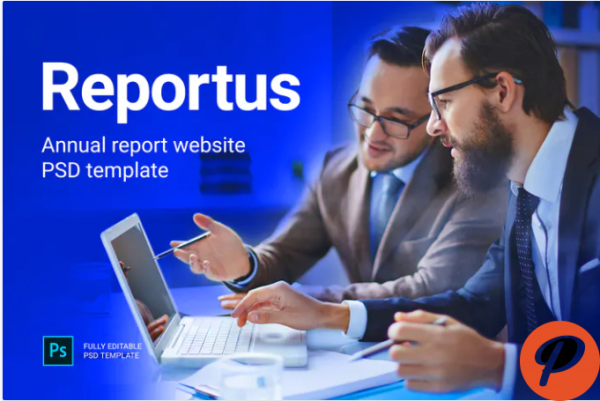 Reportus Annual Report Website PSD Template