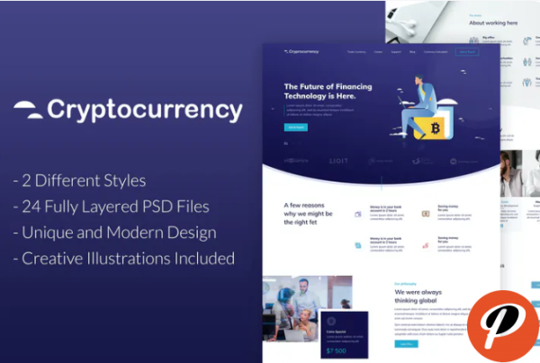 CryptoCurrency PSD Template