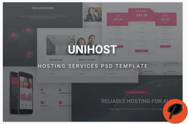 UniHost Hosting Services PSD Template 1