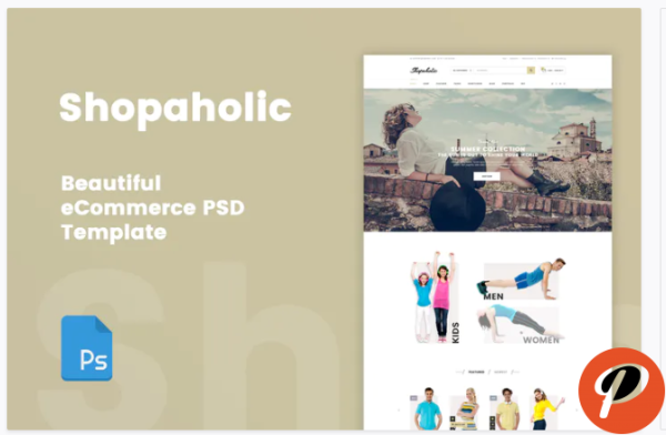Shopaholic Beautiful eCommerce PSD Template 2