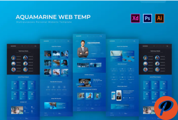 Aquamarine PSD Web Template