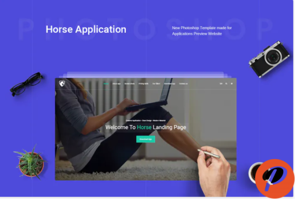 Horse App PSD Template