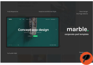 Marble One Page Psd Template