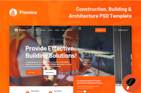 Promina Construction And Building PSD Template