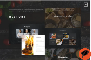 Restory Restaurant and Cafe PSD Template