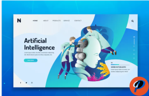 Artificial Intelligence Web PSD and AI Template