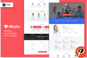 Medical Landing Page PSD Template 03