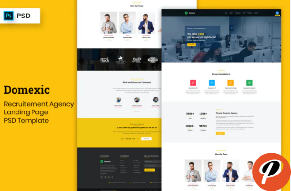 Recruitment Agency Landing Page PSD Template