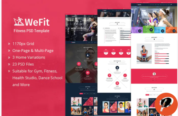 WeFit Health Fitness PSD Template