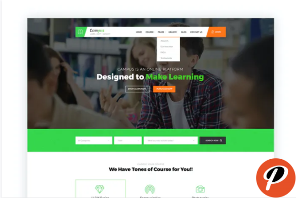 Campus Education Course Learning PSD Template