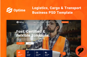 Optime Logistics Cargo Transport PSD Template