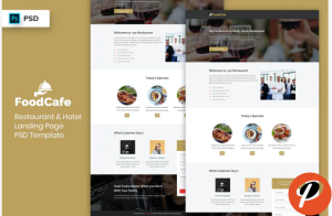 Restaurant Hotel Landing Page PSD Template