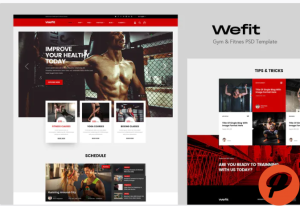 Wefit Gym Fitness PSD Template