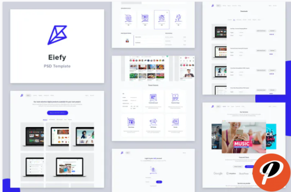 Eiefy PSD Template for Selling Themes Services