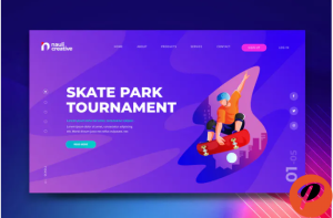 Extreme Skateboarding Web PSD and AI Template