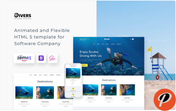Divers Diving Center Multipage Classic HTML Website Template