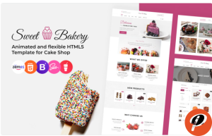 Sweet Bakery Cake Shop Responsive Website Template